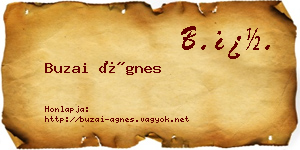 Buzai Ágnes névjegykártya